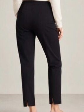 Piazza Sempione Wool Black Cropped Pants with Slit